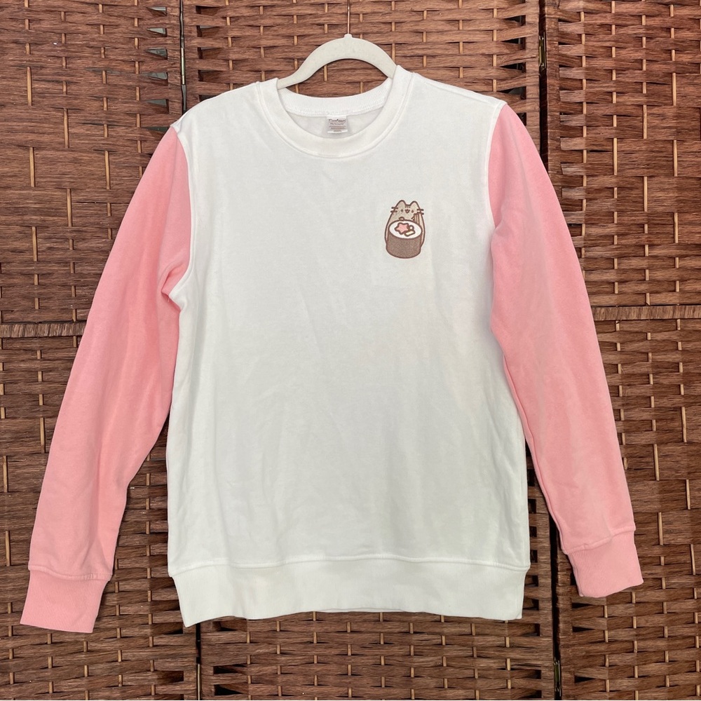 Pusheen Cat Sushi Crewneck Sweatshirt, Kawaii Kidcore Dopamine, Size XS.